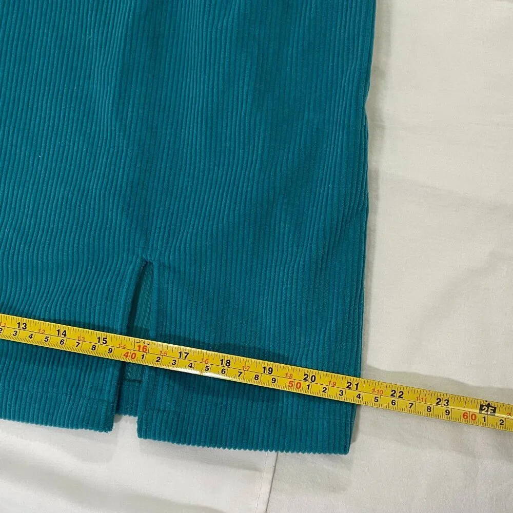 NWT Japra Size L Women's Blue Turquoise Corduroy Mini Dress. Made in India. - Picture 8 of 8